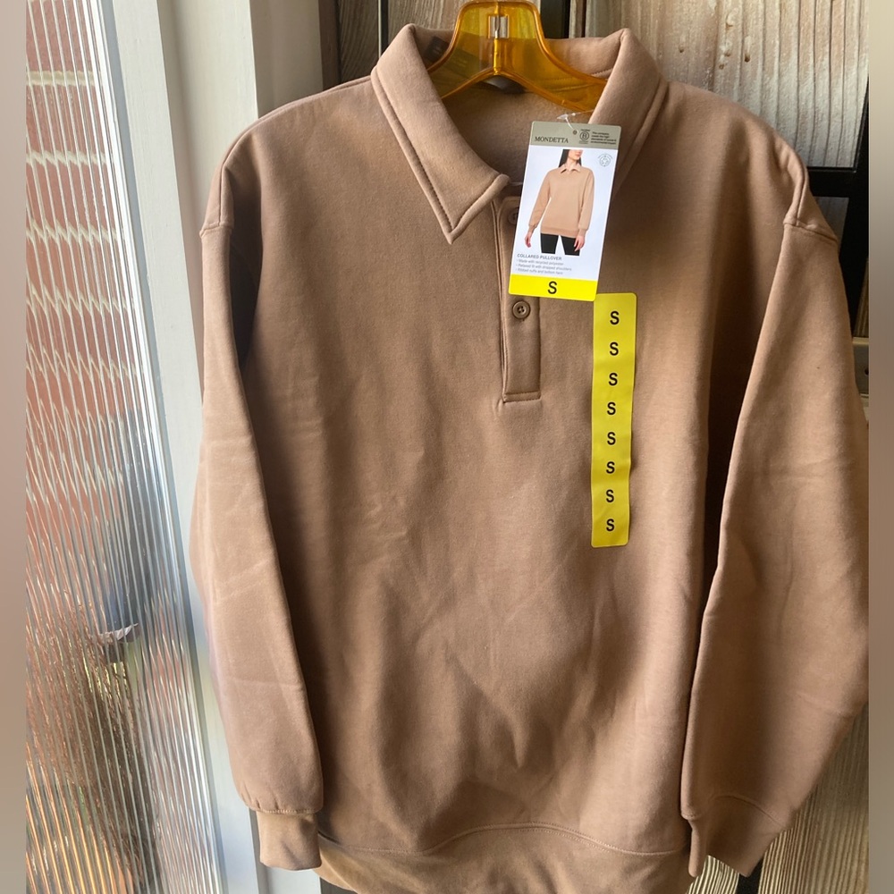 NWOT Mondetta ladies fleece collared pullover S